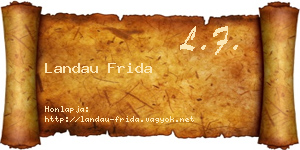 Landau Frida névjegykártya